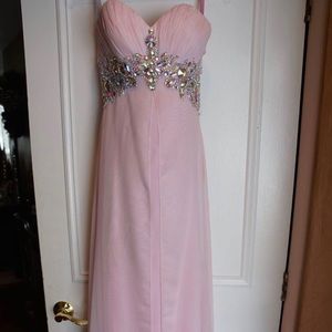 BLUSH prom dress in powder pink